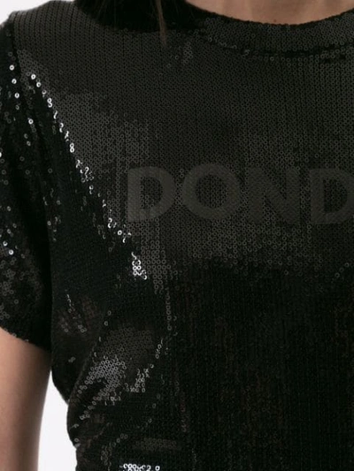 Shop Dondup Logo Sequin T-shirt In Black