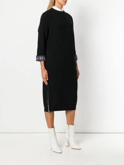 Shop Kenzo Logo Sweater Dress - Black