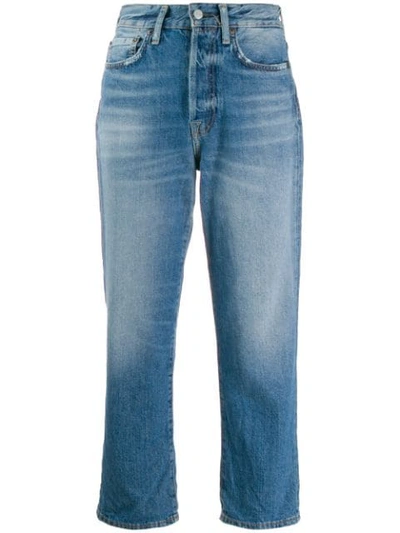 Shop Acne Studios Cropped Jeans In Blue