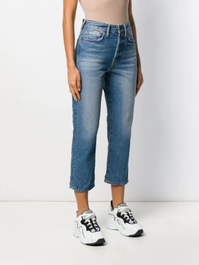 Shop Acne Studios Cropped Jeans In Blue