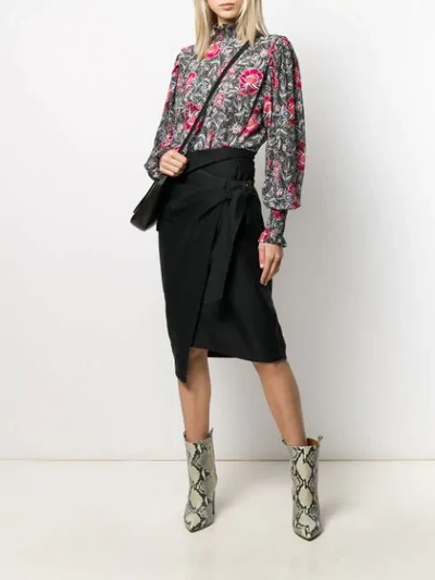 Shop Isabel Marant Étoile Giulia Midi Skirt In Black