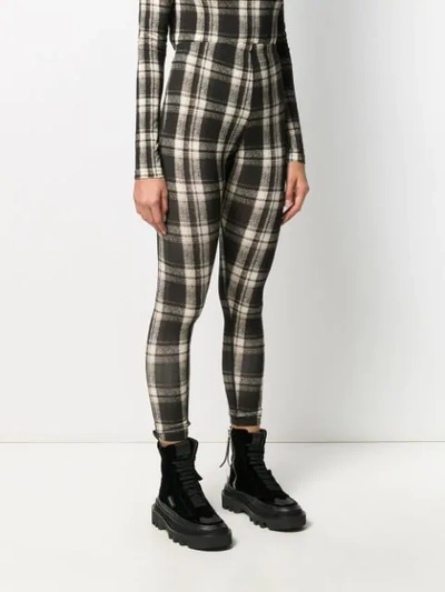 Shop R13 Knit Effect Tartan Print Leggings In White