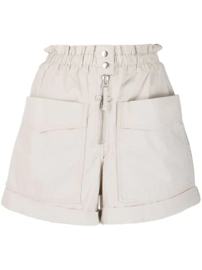 Shop Isabel Marant Étoile High Waisted Shorts In Neutrals