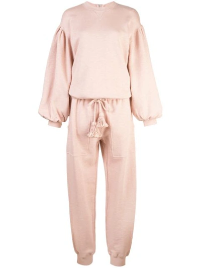 Shop Ulla Johnson Track Jumpsuit In Pink