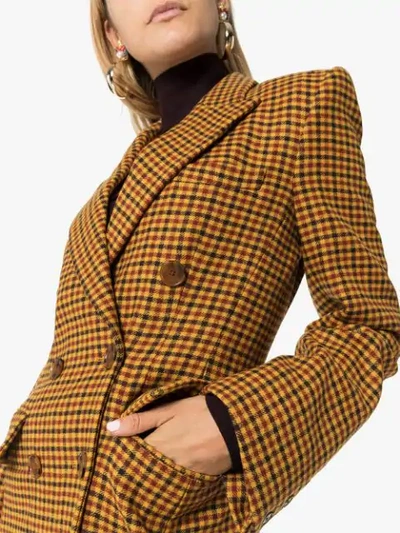 DARLA CHECKED DOUBLE-BREASTED BLAZER