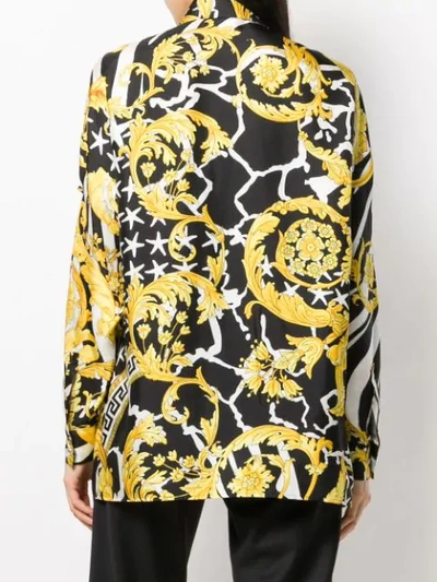 Shop Versace Medusa Clip Baroque Shirt In Black