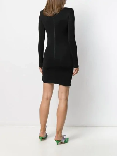 Shop Alice And Olivia Ruched Front Dress In Black