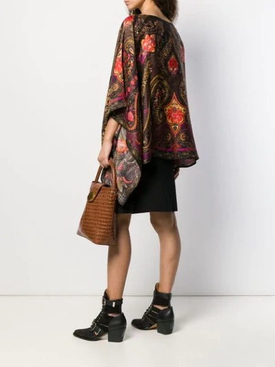 Shop Etro Paisley Print Tunic Top In Brown