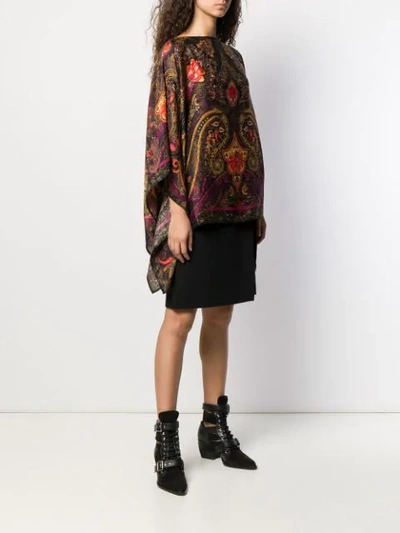 Shop Etro Paisley Print Tunic Top In Brown