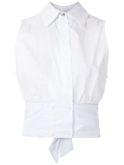 Shop Andrea Bogosian Back Tie Blouse In White