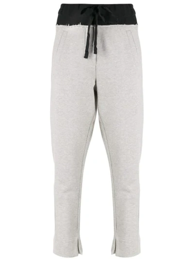 Shop Ann Demeulemeester Drawstring Track Trousers In 080 Greyblack
