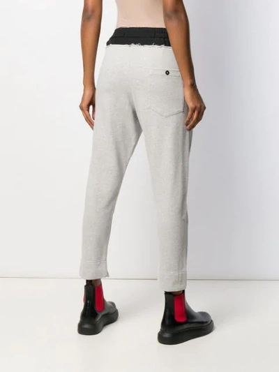 Shop Ann Demeulemeester Drawstring Track Trousers In 080 Greyblack