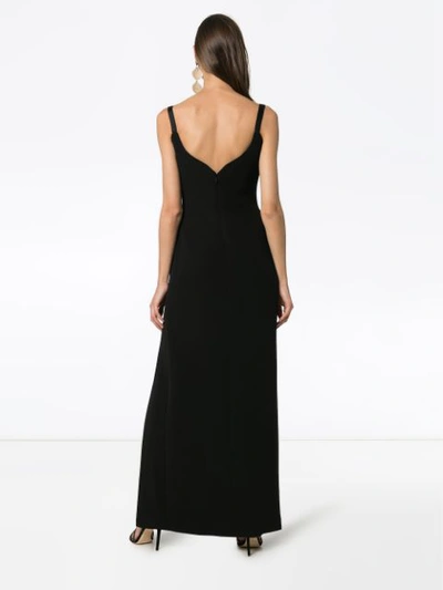 Shop Versace Sleeveless Low Back Silk Dress In Black