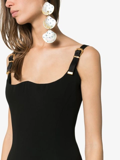 Shop Versace Sleeveless Low Back Silk Dress In Black