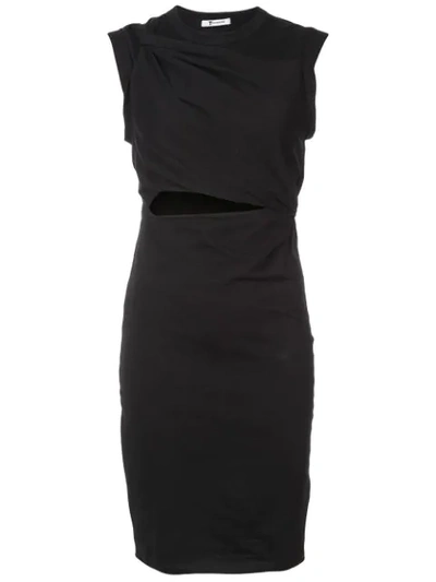 Shop Alexander Wang T Wrap-around Jersey Dress In Black