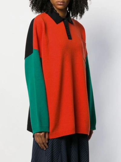 LOEWE COLOUR BLOCK POLO SHIRT - 绿色