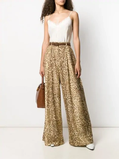 Shop Zimmermann Animal Print Palazzo Trousers In Neutrals