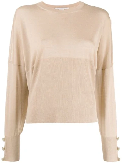 Shop Stella Mccartney Relaxed Fit Jumper In Neutrals