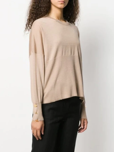 Shop Stella Mccartney Relaxed Fit Jumper In Neutrals