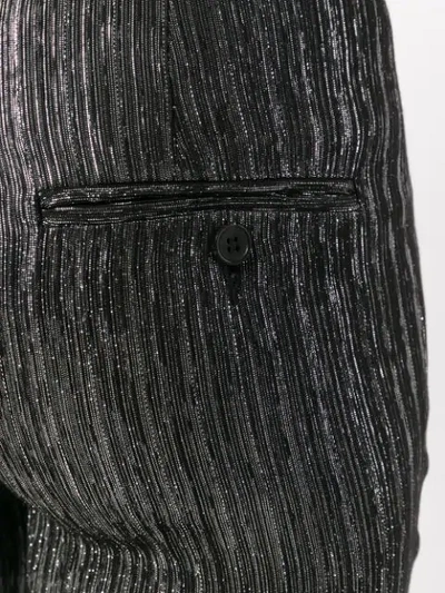 Shop Isabel Marant Metallic Textured Trousers In Black