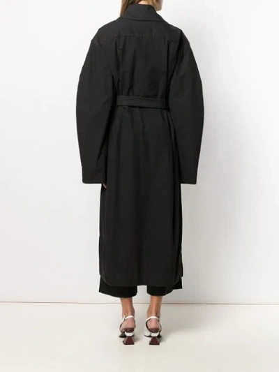 Shop Lemaire Oversized Wrap-style Coat In Black