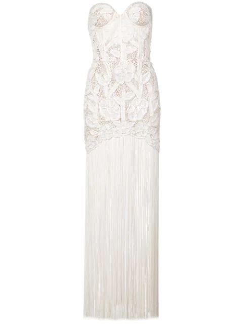 oscar de la renta fringe dress