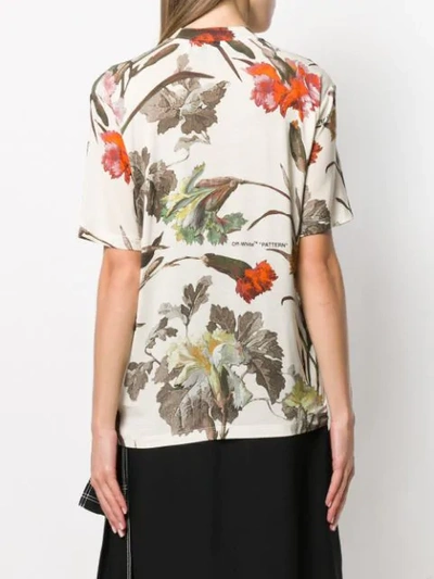 Shop Off-white Floral Print T-shirt In White