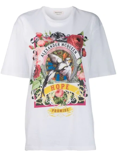 ALEXANDER MCQUEEN ALEXANDER MCQUEEN - WOMAN - OVER FLORA BANNER T - 白色