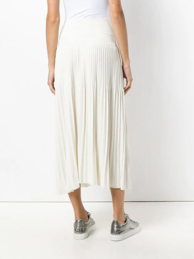 pleated midi skirt