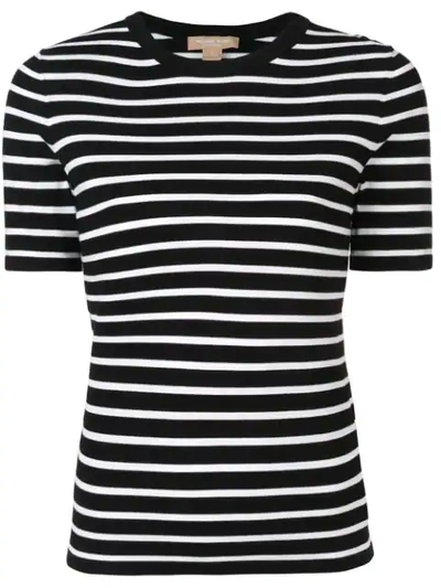 Shop Michael Kors Collection Striped T-shirt - Black