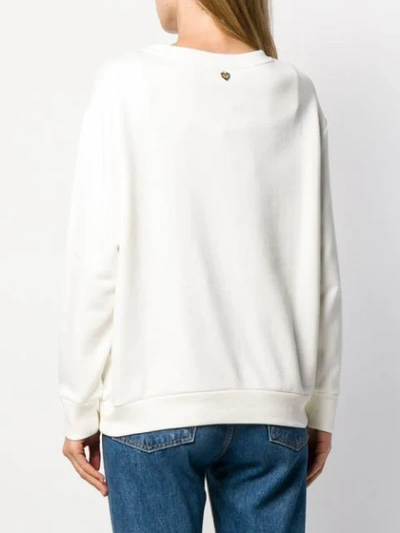 Shop Twinset Sweatshirt Mit Federbesatz In White