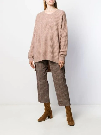 Shop Uma Wang Ribbed Knit Sweater In Uw025 Tanrose