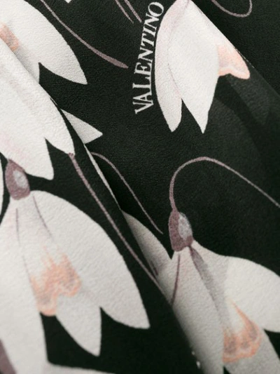 VALENTINO FLORAL PRINT TURTLENECK DRESS - 黑色