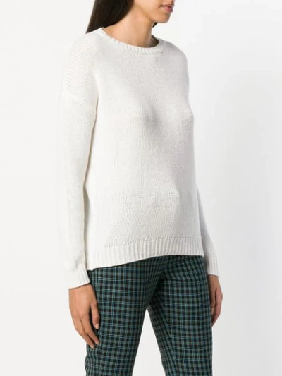 Shop Incentive! Cashmere Round Neck Sweater - White