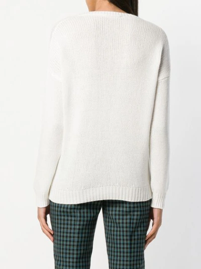Shop Incentive! Cashmere Round Neck Sweater - White