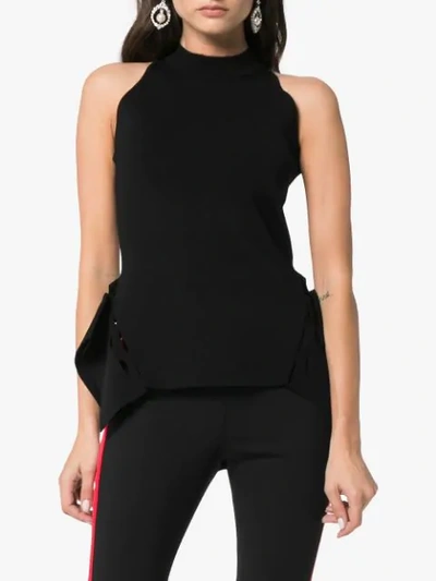 Shop Roland Mouret Barmston Knitted Peplum Top In Black