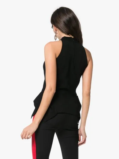 Shop Roland Mouret Barmston Knitted Peplum Top In Black