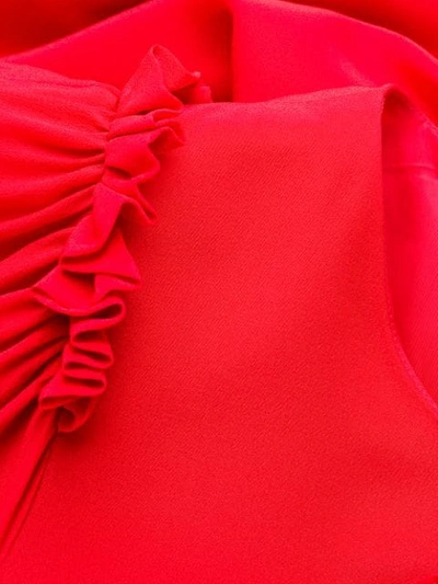 Shop Simone Rocha Floral Apliqué Midi Dress In Red