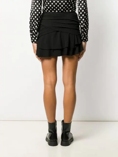 Shop Saint Laurent Draped Mini Skirt In Black