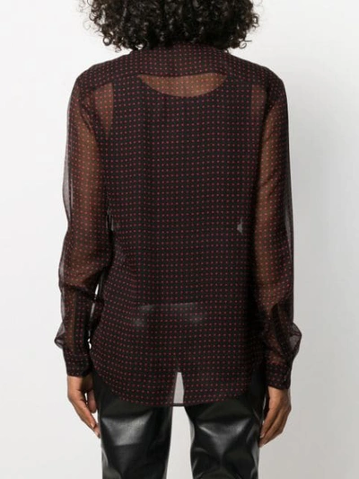 Shop Saint Laurent Polka Dots Sheer Shirt In Black