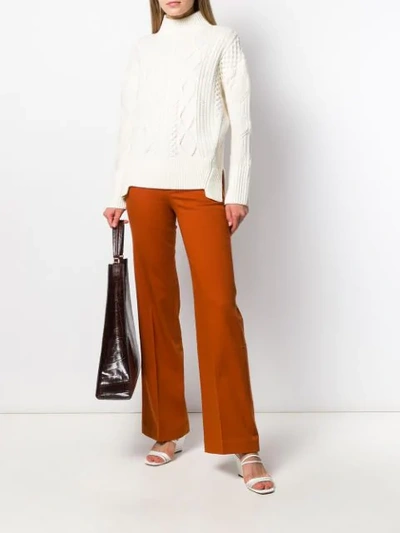 Shop Joseph Flared Tailored Trousers In 0105 Tobacco