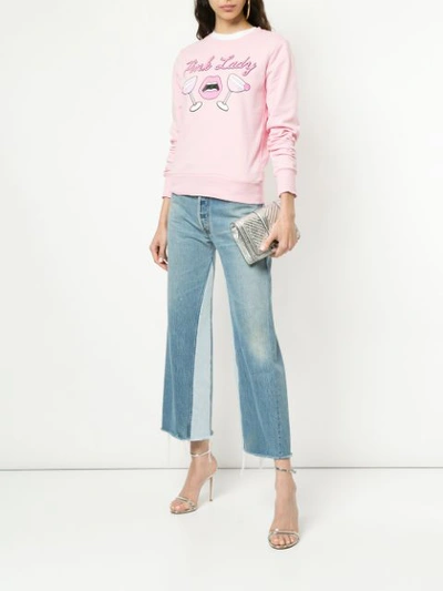 Shop Yazbukey Pink Lady Printed Sweatshirt