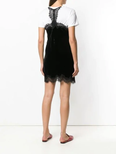 Shop Gold Hawk Lace And Velvet Slip-on Dress In Black