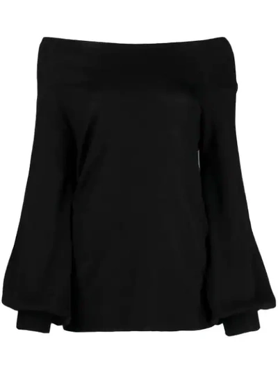 Shop P.a.r.o.s.h Off-the-shoulder Jumper In Black