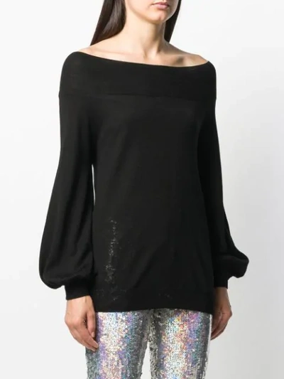 Shop P.a.r.o.s.h Off-the-shoulder Jumper In Black