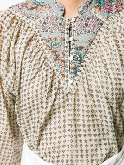 MIXED-PRINT TUNIC BLOUSE