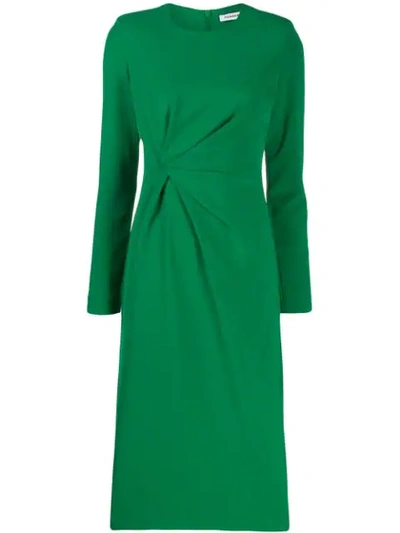 Shop P.a.r.o.s.h Gathered Fitted Dress In Green