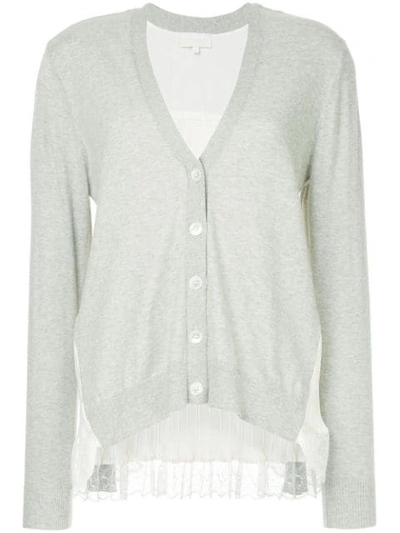 Shop Clu Lace Pleated Cardigan - Grey