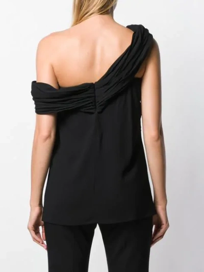 Shop Prada Asymmetric Strap Vest Top In F0002 Nero