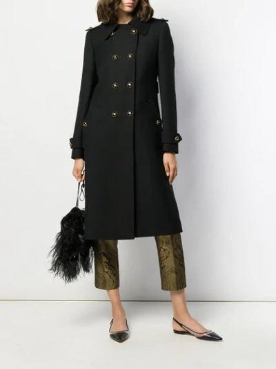 Shop Dolce & Gabbana Double-breasted Long Coat In Black